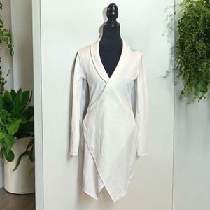 NWT White Button Detail Asymmetric Hem Blazer Dress US Sz 6